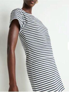 Nation LA Striped Short Sleeve Mini Dress - Black & White
